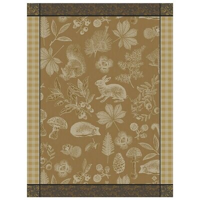 Le Jacquard Francais Tea Towel Dans Bois Tableau Yellow 100% Cotton 24 x 31 Inch 28120 Set of 4, MP…
