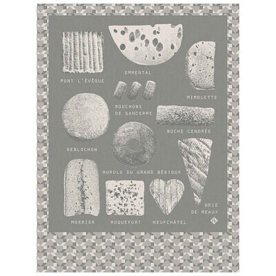Le Jacquard Francais Tea Towel Fromages Grey 100% Cotton 24 x 31 Inch 28158 Set of 4, MPN: 28158, 3…