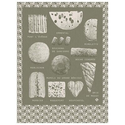 Le Jacquard Francais Tea Towel Fromages Green 100% Cotton 24 x 31 Inch 28157 Set of 4, MPN: 28157, …