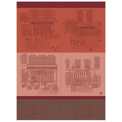 Le Jacquard Francais Tea Towel Devantures Red 100% Cotton 24 x 31 Inch 28151 Set of 4, MPN: 28151, …