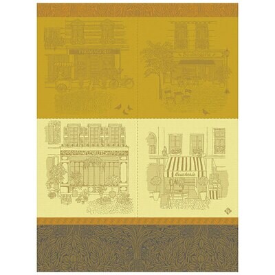Le Jacquard Francais Tea Towel Devantures Yellow 100% Cotton 24 x 31 Inch 28150 Set of 4, MPN: 2815…