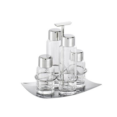 Sambonet Linea Q Cruet Set 4 Piece Crystal 55524-14, MPN: 55524-14,