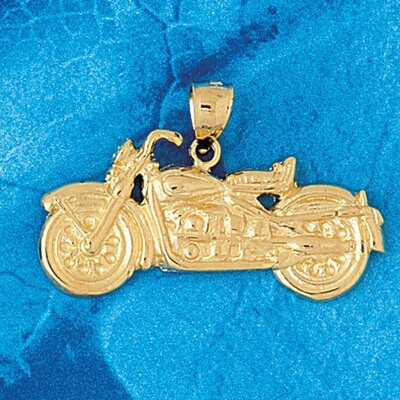 Dazzlers Jewelry Motorcycle Pendant Necklace Charm Bracelet in Yellow, White or Rose Gold 3638, MPN…