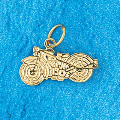 Dazzlers Jewelry Motorcycle Pendant Necklace Charm Bracelet in Yellow, White or Rose Gold 3646, MPN…