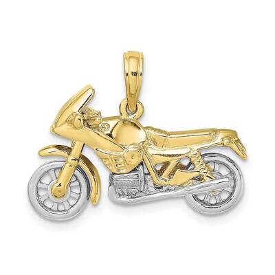 Two-Tone 3-D Moveable Motorcycle Charm 10k Gold 10K9162, MPN: 10K9162,