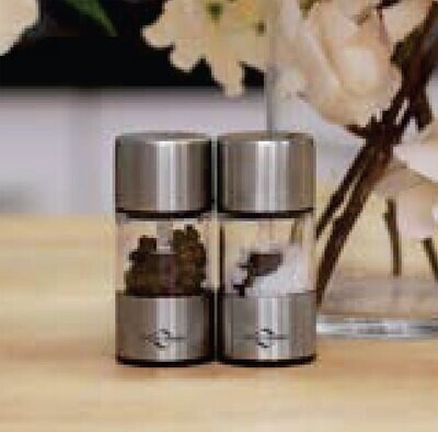 Frieling Vienna Salt &amp; Pepper Shaker Set Stainless Steel Acrylic 1.4 x 3.3 K3042552800