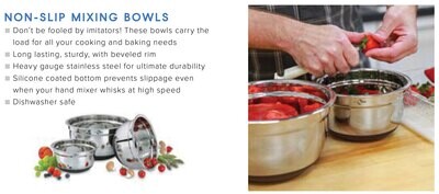 Frieling Mixing Bowl Non-Slip with Silicone Bottom Stainless Steel 6.25&quot; 1.5 Qt. K2505402816