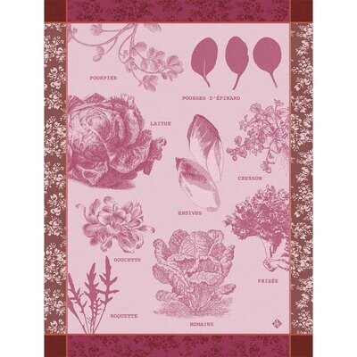 Le Jacquard Francais Teatowel Salades Illustrees Pink 100% Cotton 26822 Set of 4, MPN: 26822, 36602…