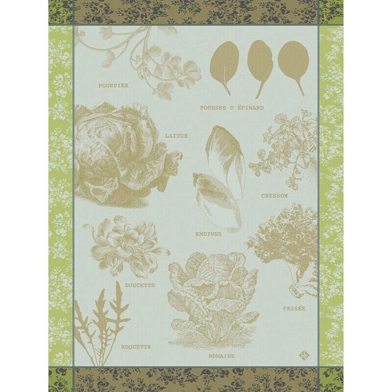 Le Jacquard Francais Teatowel Salades Illustrees Sand 100% Cotton 26823 Set of 4, MPN: 26823, 36602…