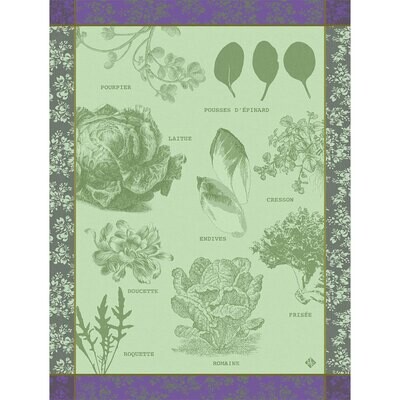 Le Jacquard Francais Teatowel Salades Illustrees Green 100% Cotton 26821 Set of 4, MPN: 26821, 3660…
