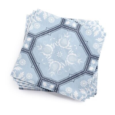 Le Jacquard Francais Set Of 20 Napkins Hacienda Blue 100% Paper 27065 Set of 4, MPN: 27065, 3660269…