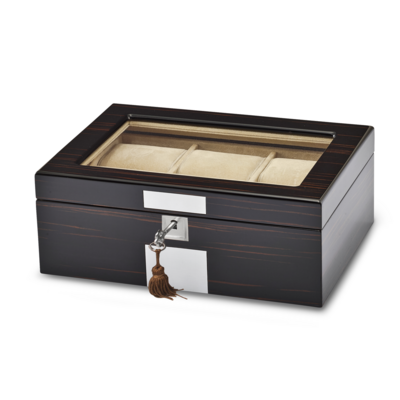 High Gloss Ebony Veneer Watch Jewelry Box with Lift-out Tray by Jere, MPN: JWC166, 191101679759