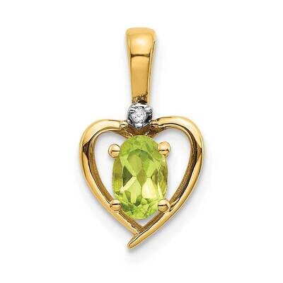 Diamond &amp; Peridot Pendant 14k Gold XBS507, MPN: XBS507, 883957445151