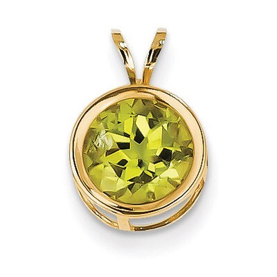 8mm Peridot bezel pendant 14k Gold XP303PE, MPN: XP303PE, 883957232188