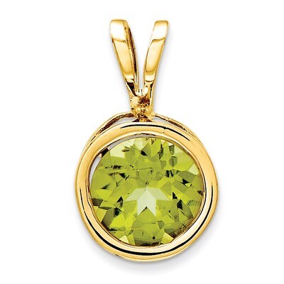 6mm Peridot bezel pendant 14k Gold XP301PE, MPN: XP301PE, 883957232072