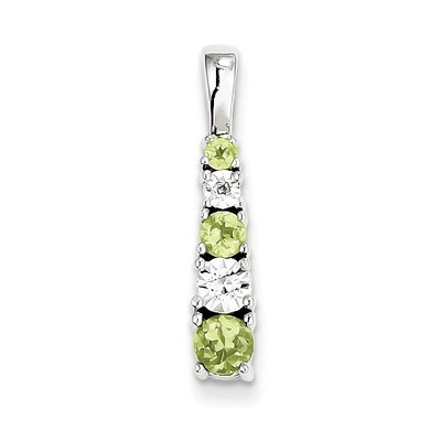 Peridot &amp; Diamond Pendant Sterling Silver QP3117PE, MPN: QP3117PE, 883957462127