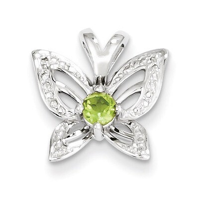 Peridot &amp; Diamond Pendant Sterling Silver QP3143PE, MPN: QP3143PE, 883957436302