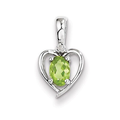 Peridot &amp;Diamond August Pendant Sterling Silver QBPD19AUG, MPN: QBPD19AUG, 883957457734