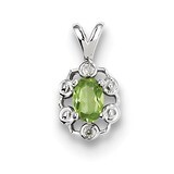 Peridot &amp; Diamond August Pendant Sterling Silver QBPD22AUG, MPN: QBPD22AUG, 883957457789