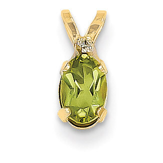 Diamond &amp; Peridot Birthstone Pendant 14k Gold XBE163, MPN: XBE163, 883957239750