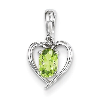 Peridot Diamond Pendant 14k White Gold Genuine XBS471, MPN: XBS471, 883957857947