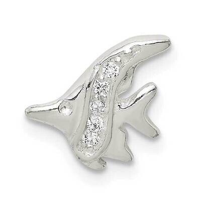 Fish Chain Slide Sterling Silver CZ Diamond QC9598, MPN: QC9598, 886774095646