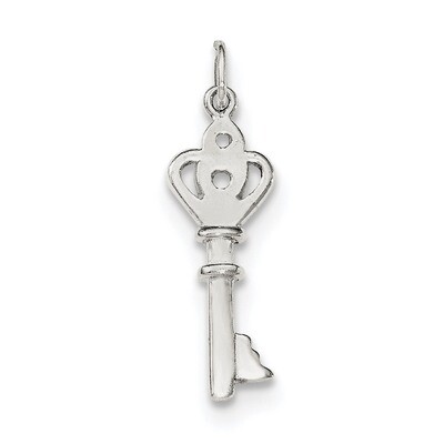 Key Charm Sterling Silver Polished QC8505, MPN: QC8505, 191101358975
