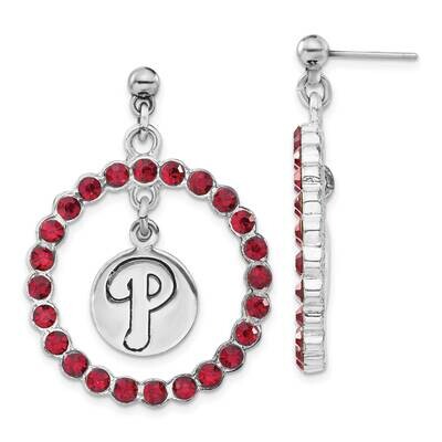 MLB Philadelphia Phillies Crystal Wreath Earrings Silver-tone PHI067ER-CR, MPN: PHI067ER-CR, 634401…