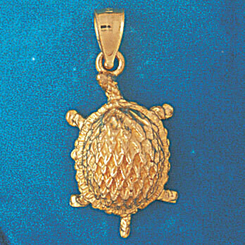 Dazzlers Jewelry Turtle Pendant Necklace Charm Bracelet in Yellow, White or Rose Gold 1002, MPN: DZ…