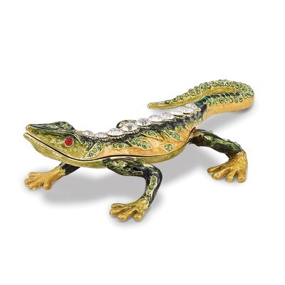 Rain Forest Lizard Trinket Box Enamel on Pewter by Jere, MPN: BJ2079, 191101595158