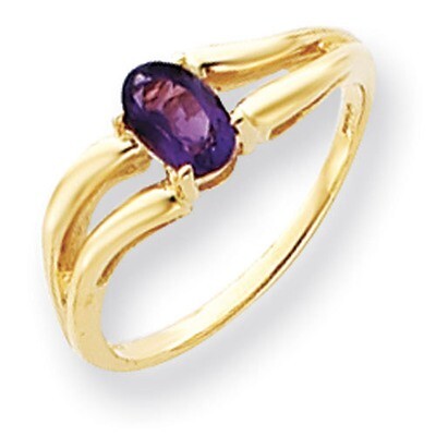 Amethyst Checker Ring 14k Gold 6x4mm Oval Y4646AC, MPN: Y4646AC, 883957560380