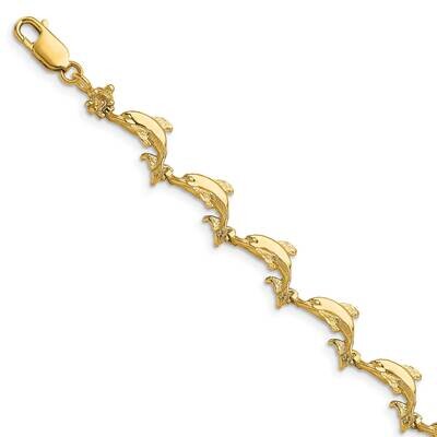 Dolphin Bracelet 14k Gold FB1599-7.25, MPN: FB1599-7.25, 191101009884