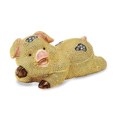 Cute Pig Trinket Box Enamel on Pewter by Jere, MPN: BJ2039, 191101594786