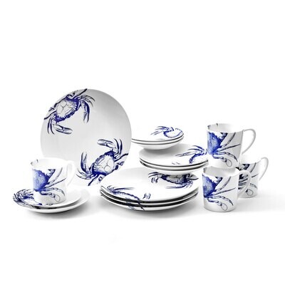Caskata Crab Place Setting 4 Pieces Blue PLCE-340, MPN: PLCE-340, 817325017787