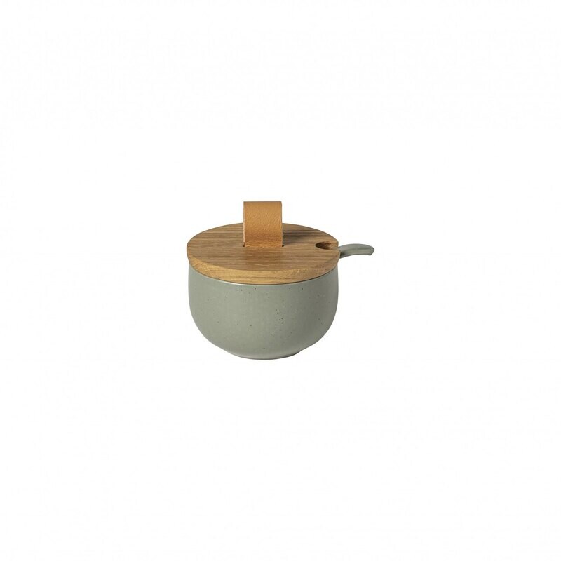 Casafina Pacifica Sugar Bowl with Wood Lid Artichoke XOXS02-ART
