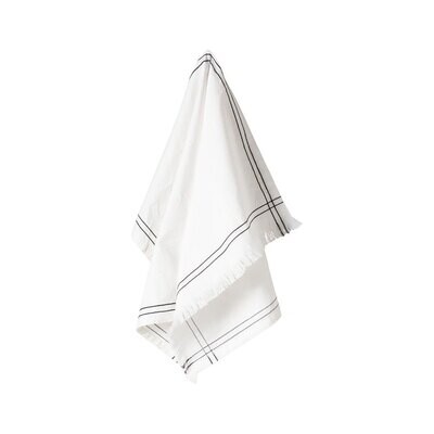 Casafina Alessa Kitchen Towel Embroidered Black Set of 2 TX0224-AEBK, MPN: TX0224-AEBK, 840289097755