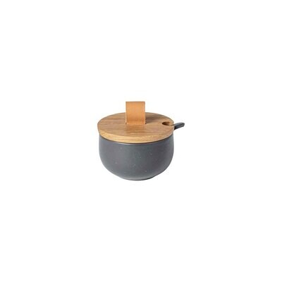 Casafina Pacifica Sugar Bowl with Wood Lid Seed Grey XOXS02-SEE, MPN: XOXS02-SEE, 840289031643