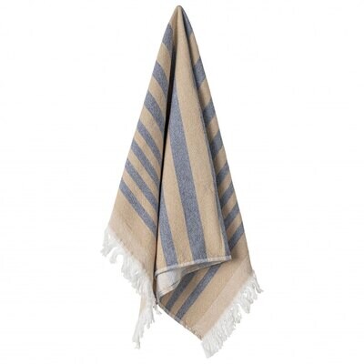 Casafina Terry Stripes Kitchen Towel Terry Caramel-Blueberry Set of 2 CFT0102-CBL, MPN: CFT0102-CBL…