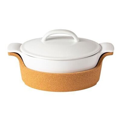 Casafina Ensemble Gift Oval Cov. Casserole with Cork Tray White DH301-WHI, MPN: DH301-WHI, 84028902…