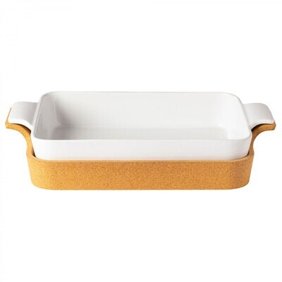 Casafina Ensemble Gift Rectangular Baker with Cork Tray White DR391-WHI, MPN: DR391-WHI, 8402890203…