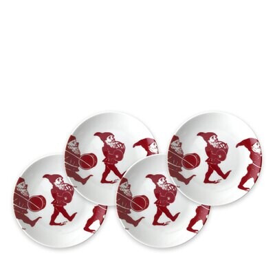 Caskata Elves Canape Plates Set of 4 Red CANA-910, MPN: CANA-910, 816666028988