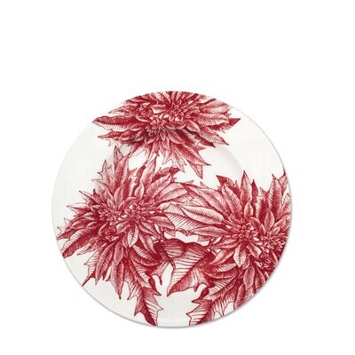 Caskata Poinsettia Splash Coupe Salad Plate Red SALA-546, MPN: SALA-546, 817325012171