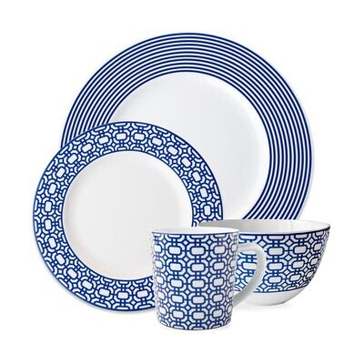 Caskata Newport Stripe Place Setting 4 Pc PLCE-500, MPN: PLCE-500, 817325013192