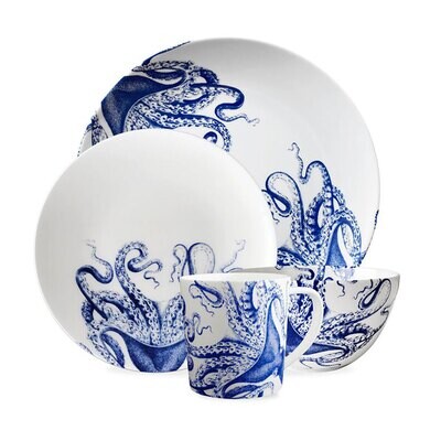 Caskata Lucy Place Setting 4 Piece Blue PLCE-380, MPN: PLCE-380, 817325017848