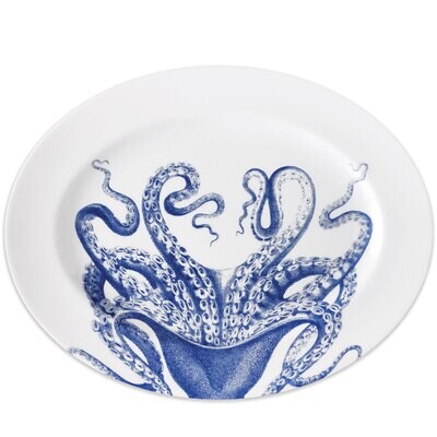 Caskata Lucy Large Oval Rimmed Platter Blue LOVL-380, MPN: LOVL-380, 817325012829