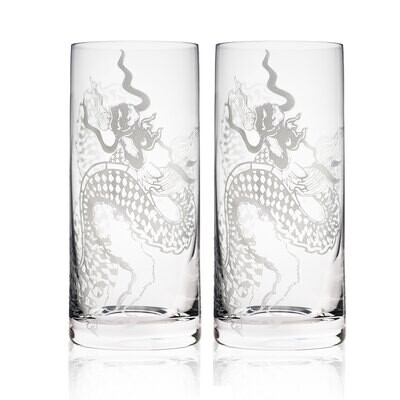 Caskata Dragon Highball Glasses Set of 2 GL-TALLDRINK-38, MPN: GL-TALLDRINK-38, 817325013819