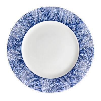 Caskata Sea Fan Rimmed Dinner Plate Blue DINA-223, MPN: DINA-223, 816666026700