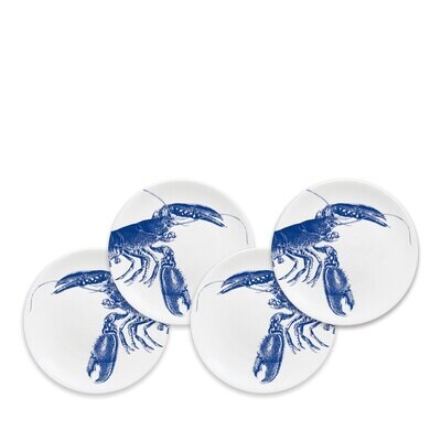 Caskata Lobster Blue Canape Plates Set of 4 Blue CAN-817, MPN: CAN-817, 816666026151