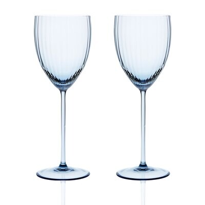 Caskata Quinn Optic White Wine Glasses Set of 2 Ocean GL-OWWIN-400, MPN: GL-OWWIN-400, 817325011075