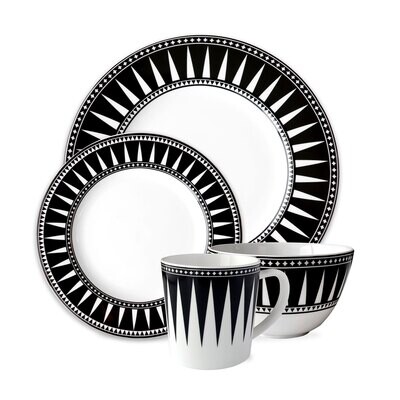 Caskata Marrakech Place Setting 4 Piece Black PLCE-170, MPN: PLCE-170, 816666029244